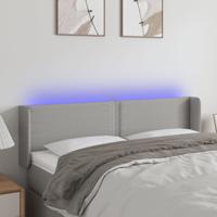 Hoofdbord LED 147x16x78/88 cm stof lichtgrijs