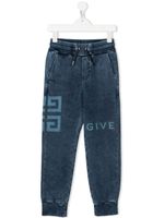 Givenchy Kids pantalon de jogging à logo imprimé - Bleu - thumbnail