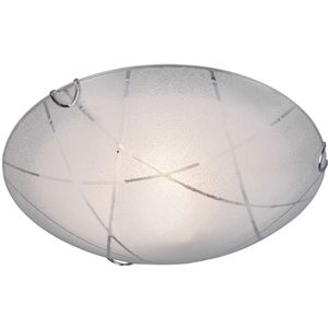 LED Plafondlamp - Plafondverlichting - Trion Sandra - E27 Fitting - 1-lichts - Rond - Mat Wit - Glas