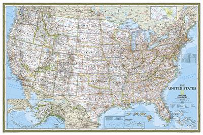 Wandkaart 20383 USA - Verenigde Staten Political, 91 x 61 cm | National Geographic