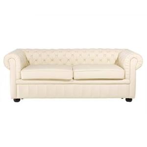 Beliani - CHESTERFIELD - Chesterfield bank 2-zits - Beige - Leer