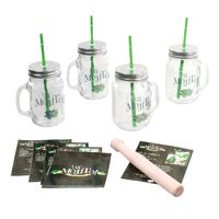 Secret de Gourmet Cocktails/mojito glazen set - 4x stuks - met accessoires - 500 ml - Cocktailglazen