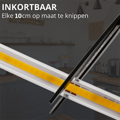 Mini LED strip 230V - neon flex - warm wit - IP66 - dimbaar - op maat per 10cm