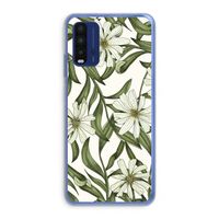 Wit bloemenpatroon: Xiaomi Redmi 9T Transparant Hoesje