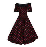 Dolly & Dotty Darlene Dress Black Red Polka-XXXXXL
