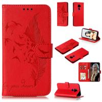 Voor Huawei mate 30 Lite/Nova 5i Pro Feather patroon Litchi textuur horizontale Flip lederen draagtas met houder & portemonnee & kaartsleuven (rood)