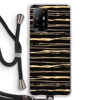 Gouden strepen: Oppo A95 5G Transparant Hoesje met koord