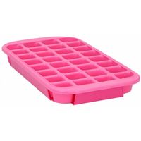 XL ijsblokjes vorm - 32 ijsklontjes - fuchsia roze - 33 x 18 x 3.5 cm - rubber - IJsblokjesvormen - thumbnail