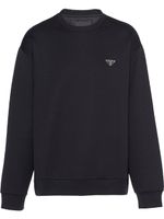 Prada sweat en coton à logo triangle - Noir