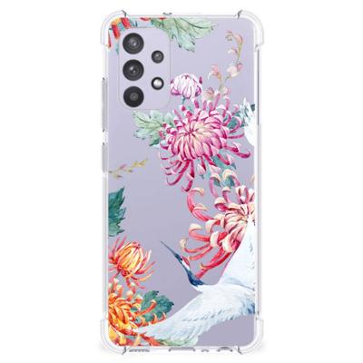 Samsung Galaxy A32 4G | A32 5G Enterprise Editie Case Anti-shock Bird Flowers Samsung Galaxy A32 4G | A32 5G Enterprise Editie Case Anti-shock Bird Flowers
