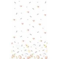 Duni Pasen tafelkleed - tafellaken - paaseieren wit/roze - 138 x 220 cm - Pasen thema