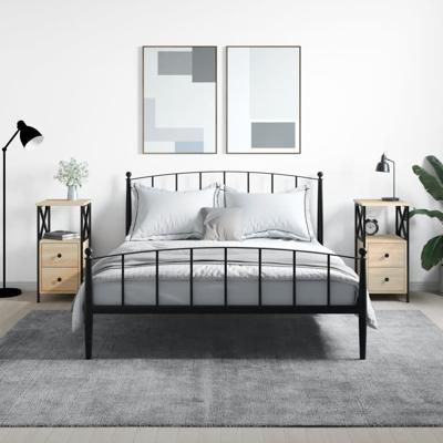 Nachtkastjes 2 st 34x35,5x70 cm sonoma eikenkleurig