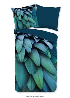 Pure Dekbedovertrek "veren" - Petrol - (135x200 cm) - Microfiber