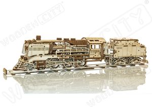Wooden city 3D puzzel locomotief en kolenwagen