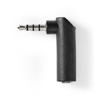 Stereo-Audioadapter | 3,5 mm Male | 3,5 mm Female | Vernikkeld | 90° Gehoekt | Metaal | Zwart | 10 Stuks | Polybag - thumbnail