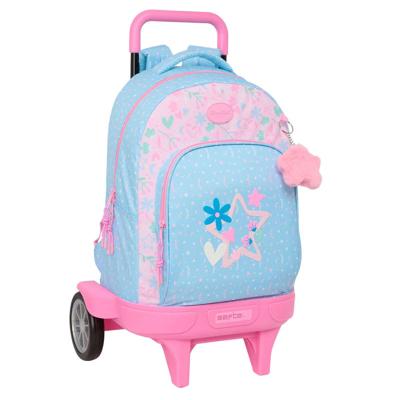 Schoolrugzak met Wielen BlackFit8 Smile Blauw Roze 33 x 45 x 22 cm