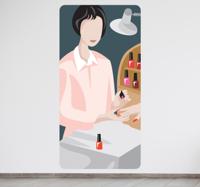 Sticker vrouw bij manicure Sticker vrouw bij manicure