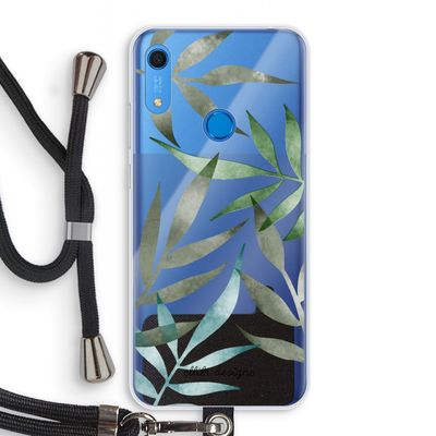 Tropical watercolor leaves: Huawei Y6s Transparant Hoesje met koord