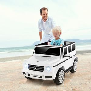 Mercedes-Benz G500 Gelicentieerde Elektrische Auto voor Kinderen 12V Accu Afstandsbediening 3 Snelheden LED-verlichting Wit