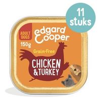 Edgard & Cooper Kip & Kalkoen hond natvoer kuipjes 11 x 150gr