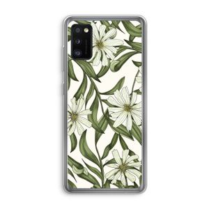 Wit bloemenpatroon: Samsung Galaxy A41 Transparant Hoesje