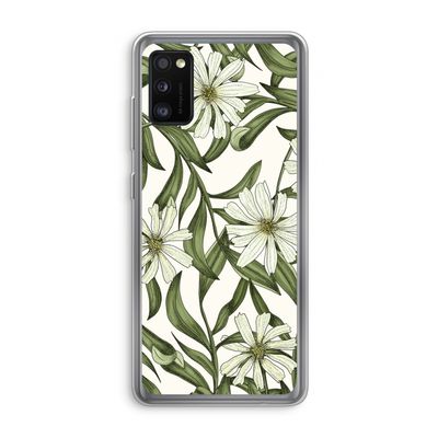 Wit bloemenpatroon: Samsung Galaxy A41 Transparant Hoesje