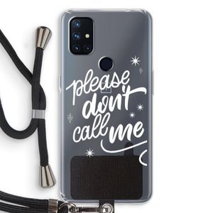 Don't call: OnePlus Nord N10 5G Transparant Hoesje met koord