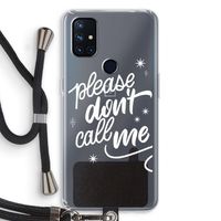 Don't call: OnePlus Nord N10 5G Transparant Hoesje met koord
