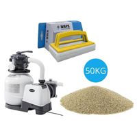 Intex - Zandfilterpomp 10500 L/u & Filterzand 50 kg & WAYS Scrubborstel - thumbnail