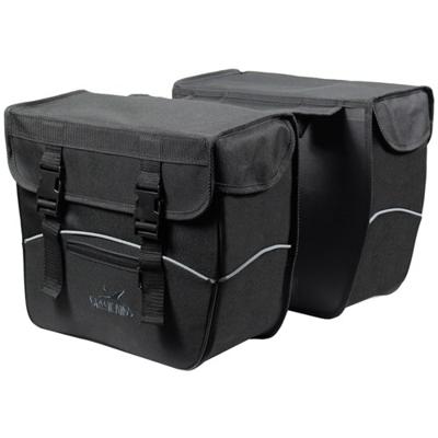 Greenlands tas dubbel zwart-zwart. afmeting 35x31x16 (x2) cm. afgeschuinde kanten, 34l