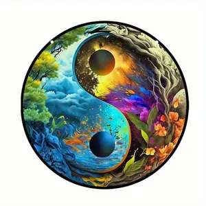 Yin Yang Raamhanger met Natuurmotieven - tuin&buiten - Spiritueelboek.nl