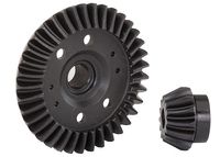 Ring gear, differential/ pinion gear, differential (machined, spiral cut) (rear) (TRX-6879R)