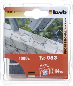 Nieten type 053/353 staaldraad 14 mm 1000 st. - Kwb