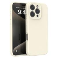 Lunso iPhone 16 Pro hoesje - Flexibel siliconen Backcover - Beige