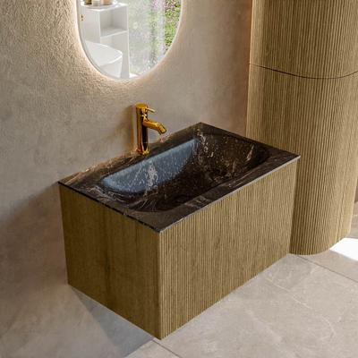 Badmeubel Mondiaz Kurve-Dlux | 70 cm cm | Meubelkleur Dusk | Wastafelkleur Lava | Solid surface | Wasbak midden spoelbak | 1 kraangat