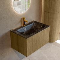 Badmeubel Mondiaz Kurve-Dlux | 70 cm cm | Meubelkleur Dusk | Wastafelkleur Lava | Solid surface | Wasbak midden spoelbak | 1 kraangat
