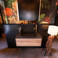 Badkamermeubelset Mondiaz Erin 80 cm met 1 Lade met RIDGE Wastafel Midden Urban met 1 kraangat Greeploos Mat Washed Oak