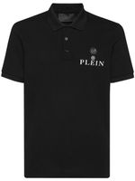 Philipp Plein polo en piqué à patch logo - Noir - thumbnail