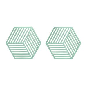 Krumble Pannenonderzetter Hexagon - Groen - Set van 2