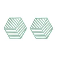 Krumble Pannenonderzetter Hexagon - Groen - Set van 2 - thumbnail
