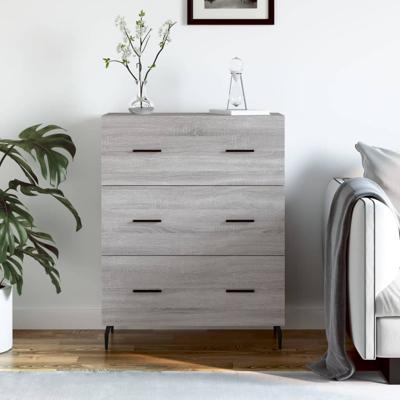 Dressoir 69,5x34x90 cm bewerkt hout grijs sonoma eikenkleurig