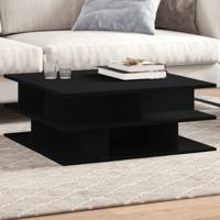 Salontafel 70x70x29 cm bewerkt hout zwart - thumbnail