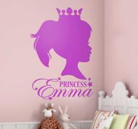 Sticker kinderen princes met eigen naam - thumbnail