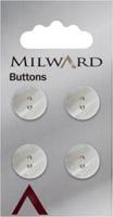 Milward Parelmoer Knoop Wit 15mm (4 stuks) - thumbnail