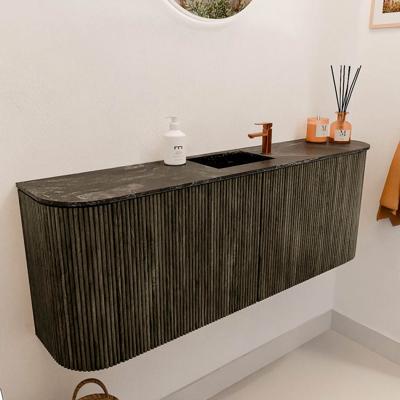 Toiletmeubel Mondiaz Joya Dlux | 113.2 cm | Meubelkleur Shadow | Faye wastafel Lava Wasbak Midden | 1 kraangat