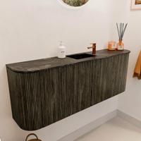 Toiletmeubel Mondiaz Joya Dlux | 113.2 cm | Meubelkleur Shadow | Faye wastafel Lava Wasbak Midden | 1 kraangat