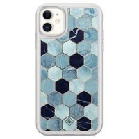 iPhone 11 hybride hoesje - Blue cubes