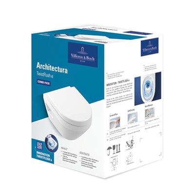 Villeroy & BochArchitecturacombi-pack m. wandcloset - diepspoel directflush35x48x35.5cmm. closetzitting - m. softclose en quick releasewit alpin 4687cl01