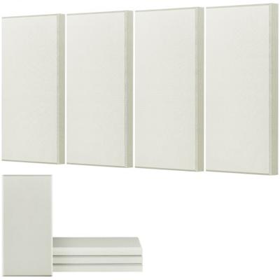 VEVOR 4 stuks Akoestische panelen Wandpanelen Zelfklevend Glasvezel 60x30x5cm Beige