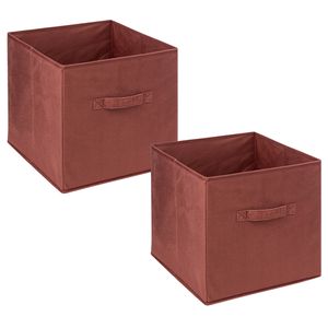 Opbergmand/kastmand - 4x stuks - 29 liter - bordeaux rood - 31 x 31 x 31 cm